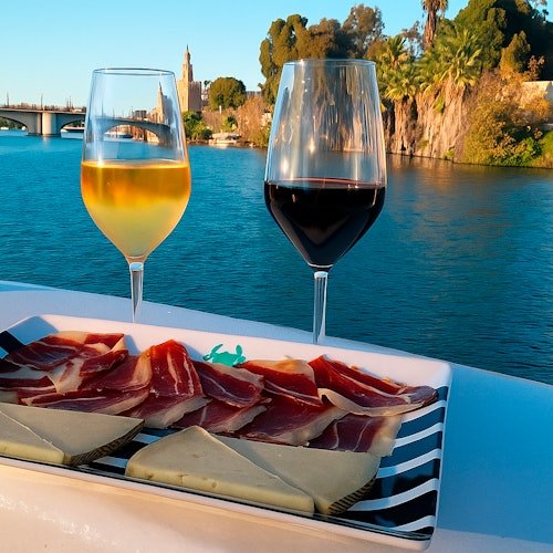 Sevilla: Crucero en barco con bebida y aperitivo