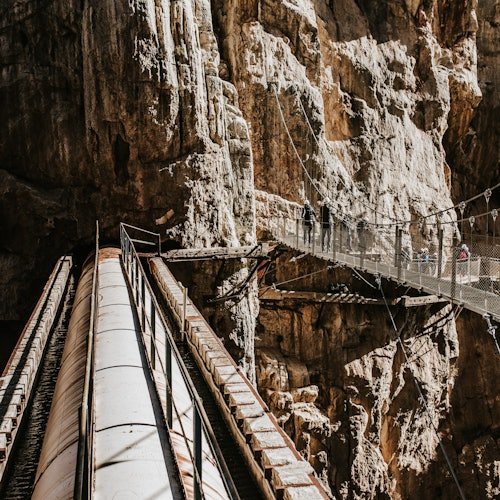 Caminito del Rey: Visita guiada + Transporte de ida desde El Chorro + Paseo en E-Bike